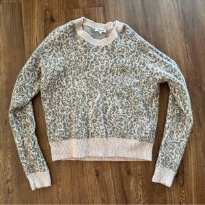 Madewell Pink and Brown Leopard Sweater